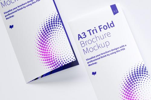 Closed Trifold Brochure Mockup Premium PSD