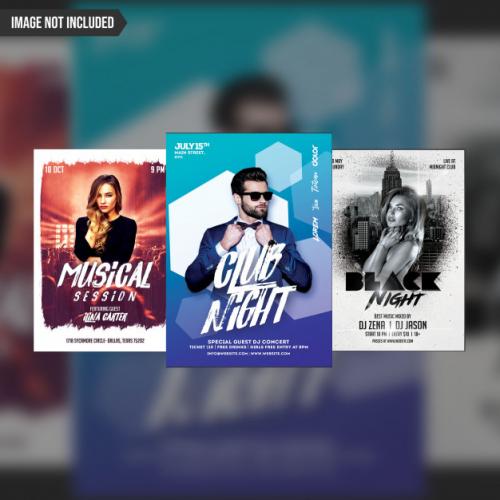 Creative Party Flyer Template 3 In 1 Pack Premium PSD