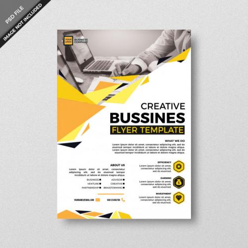 Creative Yellow Geometry Business Flyer Template Style Premium PSD