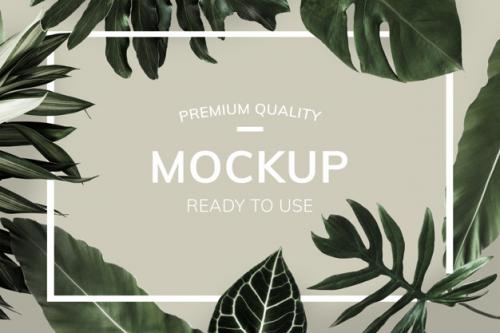 Green Botanical Leaves Premium PSD