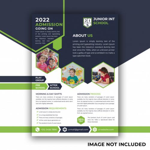 School Admission Flyer Template Premium PSD