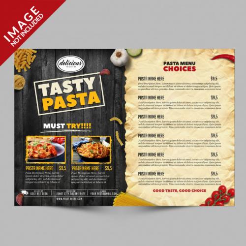 Tasty Pasta Menu Premium Template Premium PSD