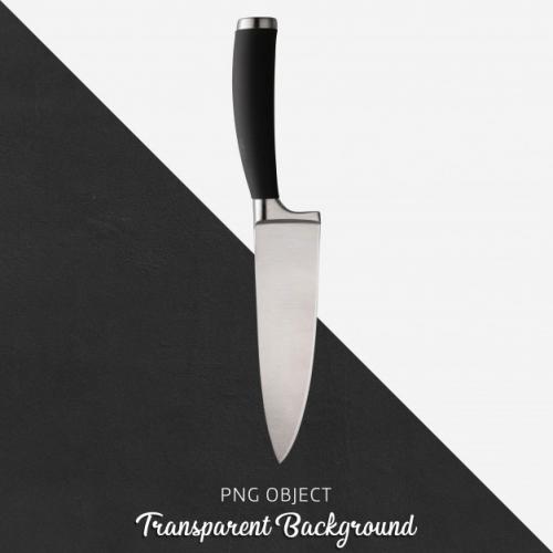 Transparent Black Handle Kitchen Knife Premium PSD