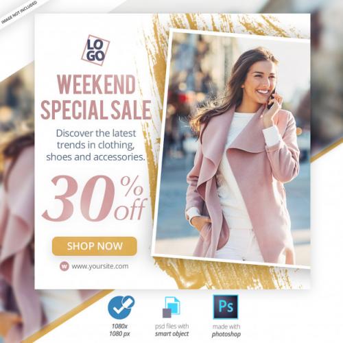 Weekend Special Sale Social Media Web Banners Premium PSD