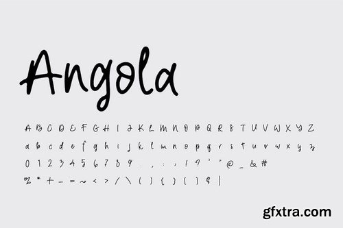 Angola - handwritten script font