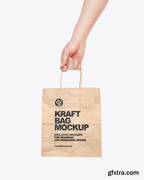 Hand w/ Paper Bag Mockup 58737