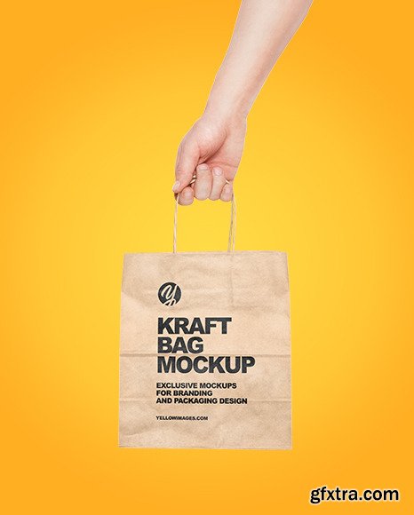 Hand w/ Paper Bag Mockup 58737