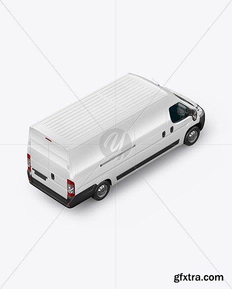 Panel Van Mockup - Back Half Side View 58749