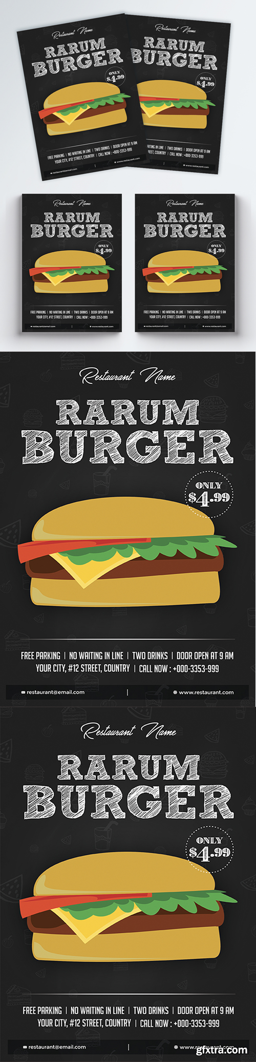 classic restaurant hamburger sale flyer