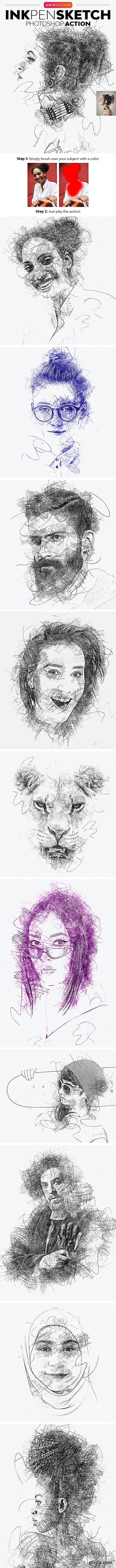 GraphicRiver - Ink Pen Sketch Photoshop Action 25914944