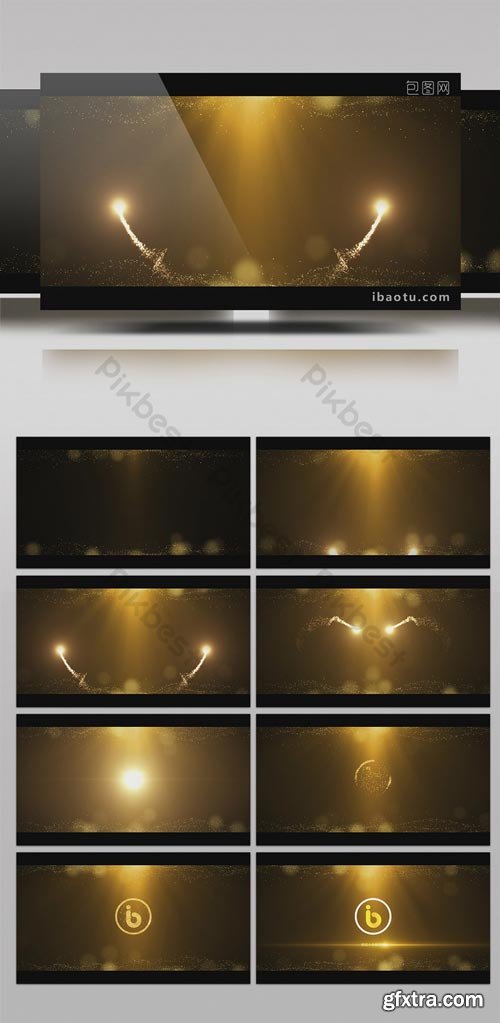 PikBest - Golden light effect particle convergence LOGO interpretation film head AE template - 1107909