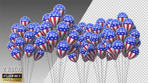 Videohive - Balloons - American Flag - 2 Pack