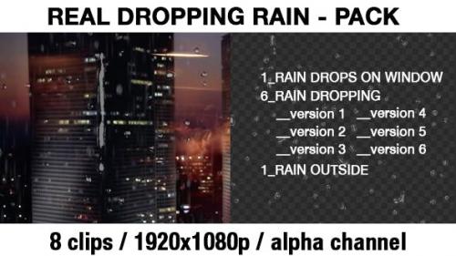 Videohive - Transparent Rain Drops - Rain Dropping - Real Rain Effect