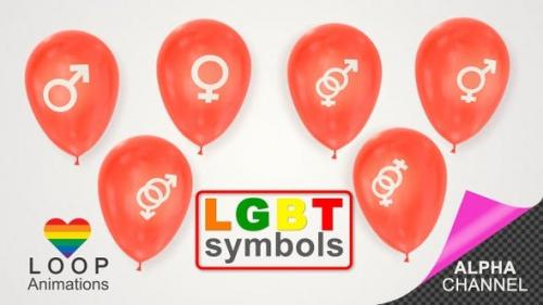 Videohive - LGBT Symbol Balloons Pack