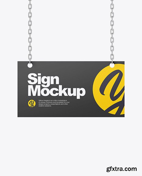 Sign w/ Chain Mockup 58793