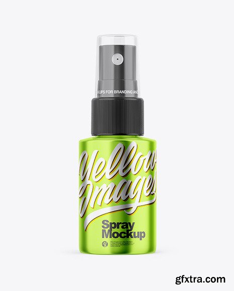 Glossy Metallic Spray Bottle Mockup 58816