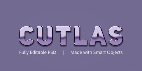 Cutlas Text Style Effect Premium PSD