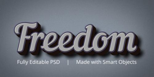 Freedom Editable Text Style Effect Mockup Premium PSD