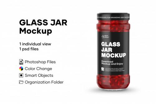 Glass Jar Mockup Premium PSD