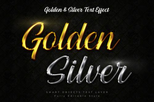 Golden Text-effect & Silver Text-effect Premium PSD