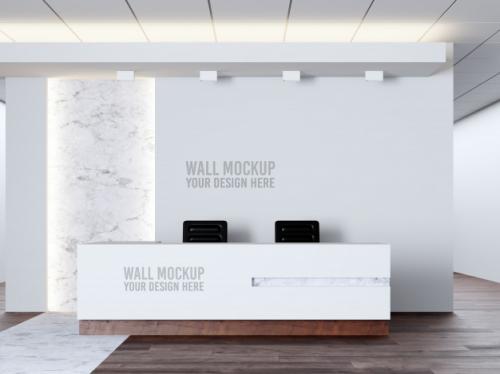 Interior Medical Clinic Wall Mockup Premium PSD