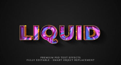 Liquid Text Style Effect Psd Premium PSD