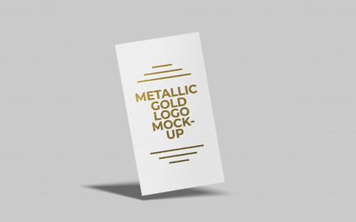 Metallic Gold Logo Mockup Premium PSD