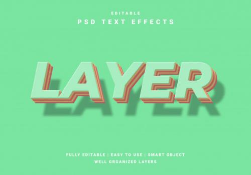 Modern Layer Color Text Effect Premium PSD