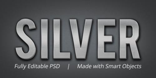 Silver Editable Text Style Effect Mockup Premium PSD