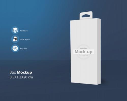 Vertical 3d Blank Box With Hanger Premium PSD