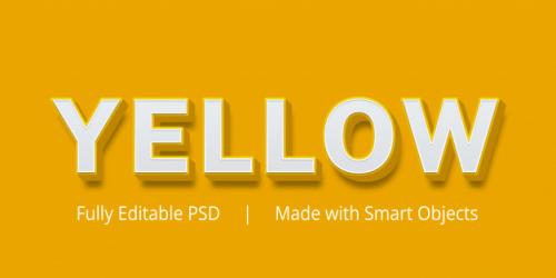 Yellow Editable Text Style Effect Premium PSD