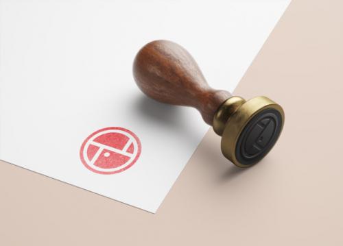 Wooden Stamp Mockup Premium PSD