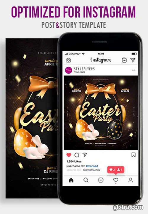Easter Party V1604 2020 PSD Instagram Post and Story Template