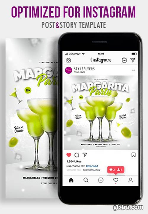 Margarita Party V1604 2020 PSD Instagram Post and Story Template