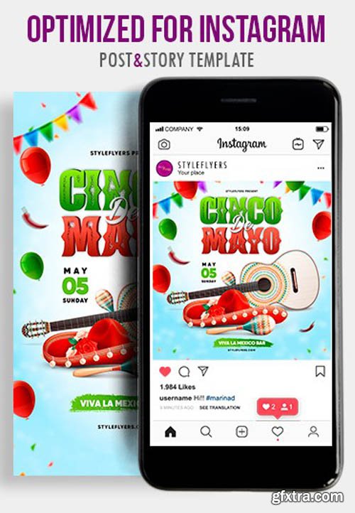 Cinco De Mayo V1404 2020 PSD Instagram Post and Story Template