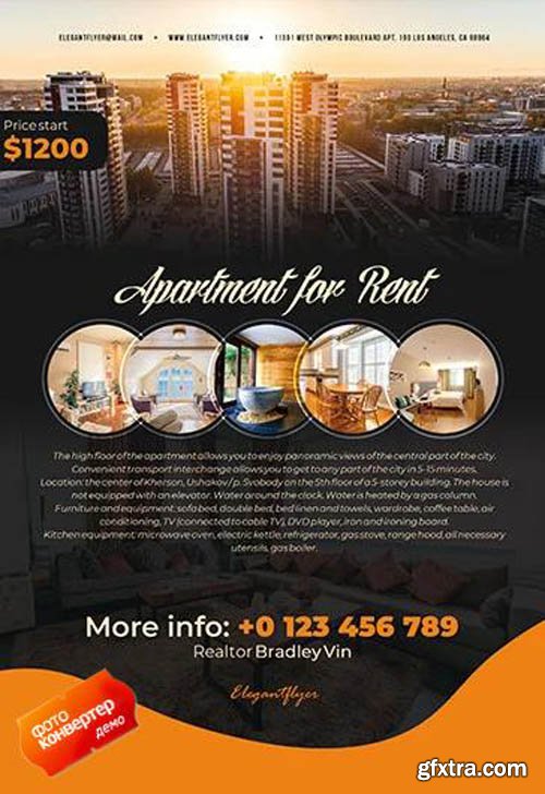 Apartment For Rent V1604 2020 Premium PSD Flyer Template GFxtra