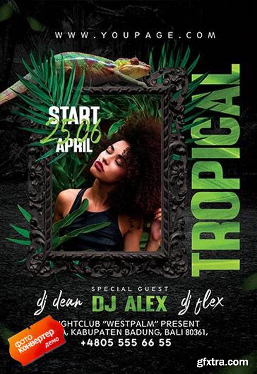 Tropical Party V1604 2020 PSD Flyer Template