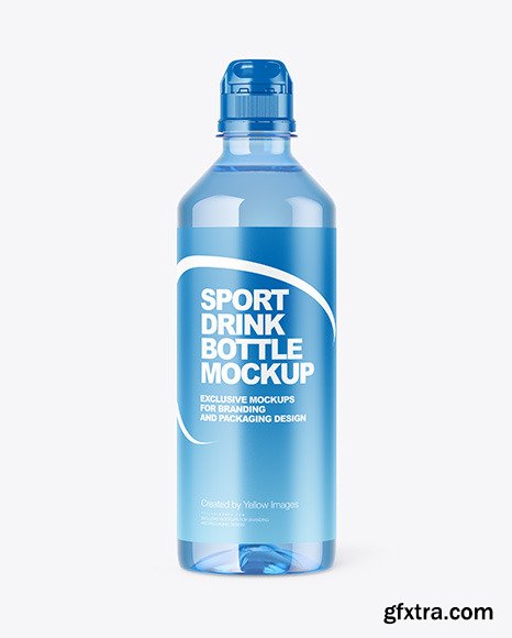 Blue PET Water Bottle Mockup 58828