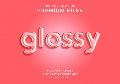 Glossy 3d Text Style Mockup Premium PSD