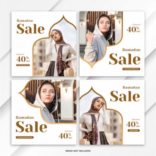 Instagram Post Bundle Ramadan Sale Template Premium PSD