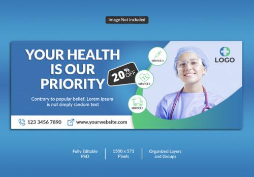 Medical Services Facebook Timeline Cover Template Premium PSD