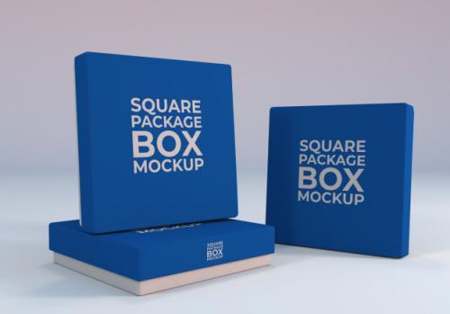 Packaging Square Box Mockup Premium PSD