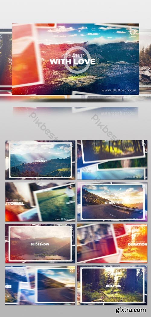 PikBest - Beautiful light leak effect photo Brochure slide transition animation AE template - 115064