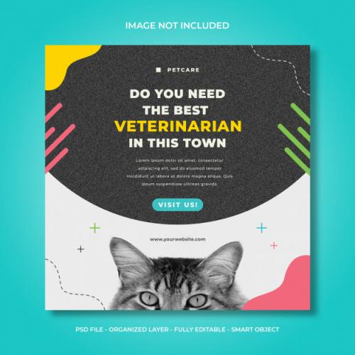 Social Media Or Square Banner Template For Vet Premium PSD