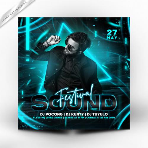 Sound Friday Party Flyer Premium PSD