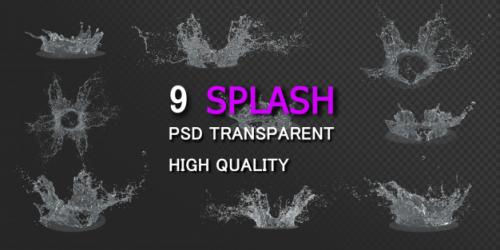 Water Splash Transparent Premium PSD