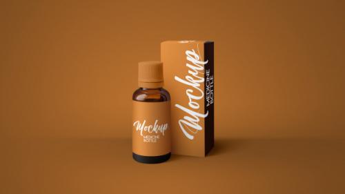 Amber Medicine Bottle Mockup Premium PSD