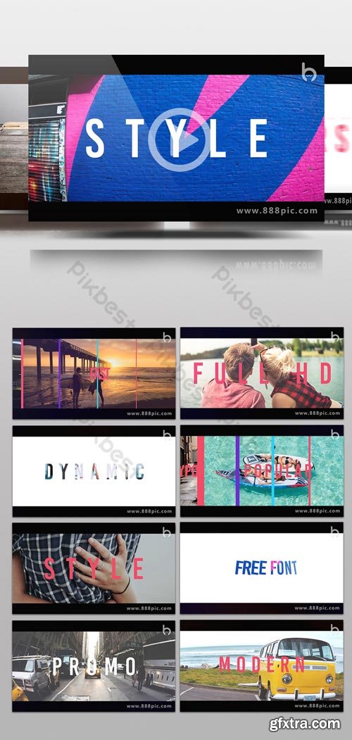 PikBest - Dynamic rhythm graphic animation transition graphic clip title AE template - 119649