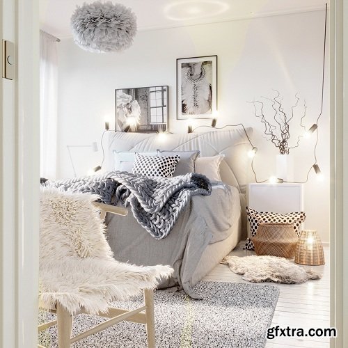 Modern Bedroom Interior Scene 50