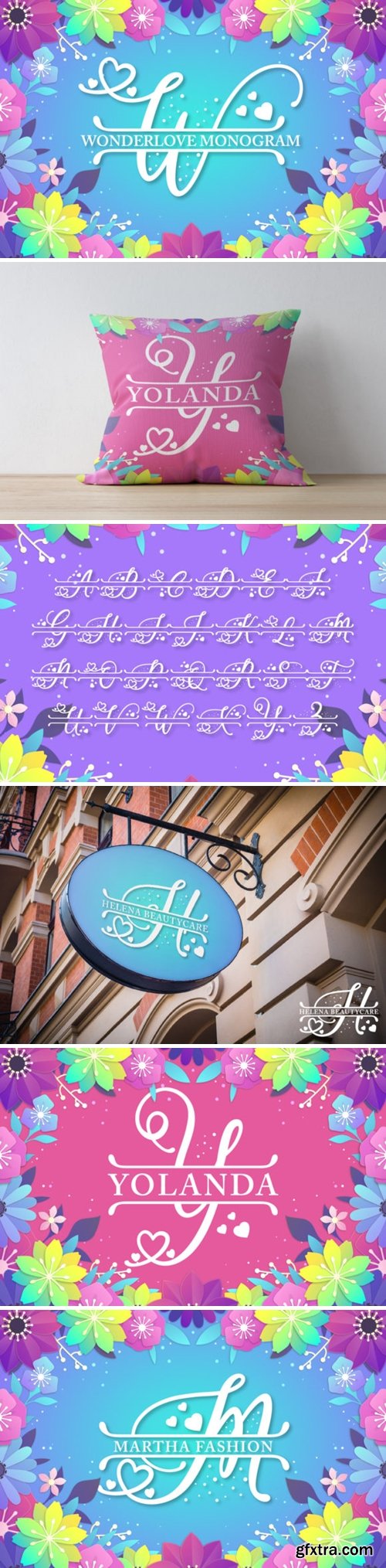 Wonderlove Monogram Font